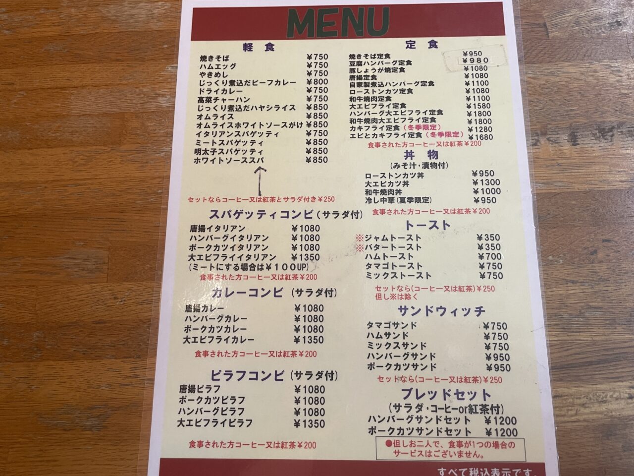 メニュー